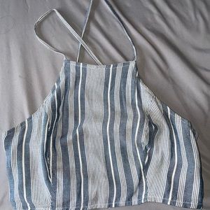 Light blue stripped crop top